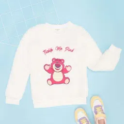 Pantaloons Junior Girls Bright White Printed Full Sleeves Sweatshirts & Hoodies-picture-13