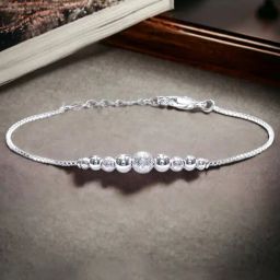 Taraash Frosted Balls 92.5 Sterling Silver Bracelet-image-44