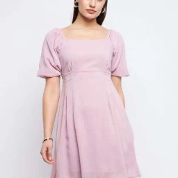 Madame Mauve Regular Fit Dress-3