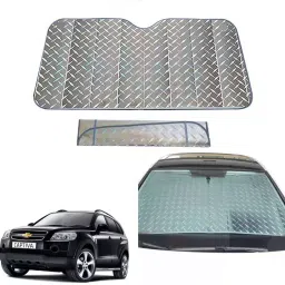 Auto Pearl F64 Dashboard Sun Shade Cover with Suction Cup for Chevrolet Captiva (Grey)-picture-32
