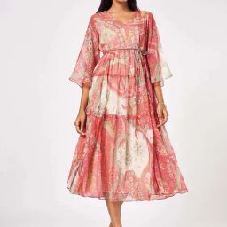 Marigold Lane Pink Printed A-Line Dress-image-68