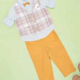 Pantaloons Baby Boys Light Blue Cotton Checks Full Sleeves Clothing Sets-image-82