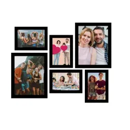 ecraftindia Memory Wall Collage Photo Frame - Set of 6 Photo Frames for 4 Photos of 5'x7', 2 Photos of 8'x10' image 3