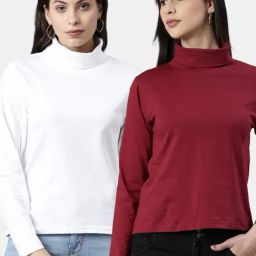 Kryptic White & Maroon Cotton Regular Fit T-Shirt (Pack Of 2)-image-29