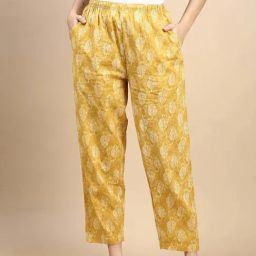 Kryptic Yellow Cotton Relaxed Fit Printed Pyjamas-image-4