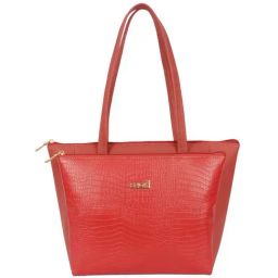 Enoki by Baggit Vamps N Red Textured Medium Tote Handbag-image-8