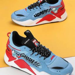 Puma Men's x THE SMURFS RS-X Teal Blue Casual Sneakers-image-87