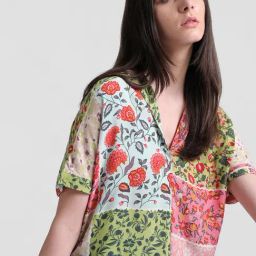 Only Multicolor Viscose Floral Print Shirt-image-46