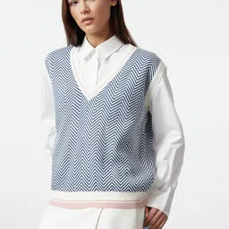 Trendyol Women Chevron Printed Sweater Vest-picture-29