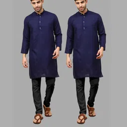 VS MALL Men Cotton Blend Kurta Sets-picture-8