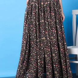 Cation Black Printed Maxi Skirt-66
