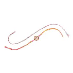 NVR Men Multicolor Artificial Stones & Beads Thread Rakhi with Roli Chawal Chandan & Mishri image 3