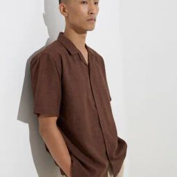 ETA by Westside Brown Self-Patterned Relaxed-Fit Cotton Shirt-image-84
