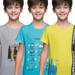 Kiddopanti Multi Regular T-Shirts 3 T- Shirts-picture-0