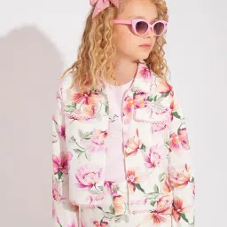 VERO MODA GIRL Kids Cloud Dancer Floral Print Jacket-image-52
