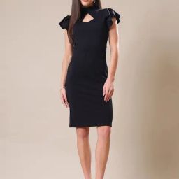 PURVAJA Black Solid Dress-picture-42