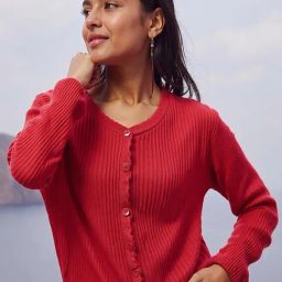 Bewakoof Pink Striped Cardigan-image-85