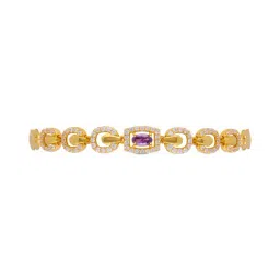c. krishniah chetty group C. Krishniah Chetty 22k Gold Bracelet with White Cubic Zirconia and Blue Stone for Women-picture-7