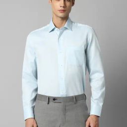Louis Philippe Blue Slim Fit Texture Shirt-image-73