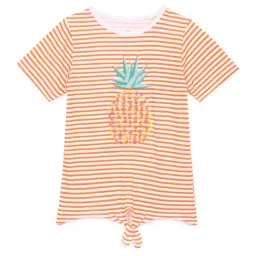 Under Fourteen Only Kids Orange Embellished T-Shirt-image-42