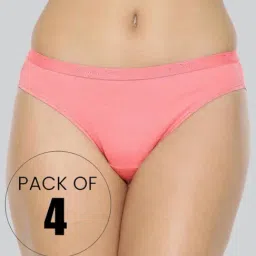 Lyra Assorted Color Cotton Bikini Panties - Pack Of 4-image-30