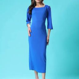 PURVAJA Blue Solid Dress-picture-22