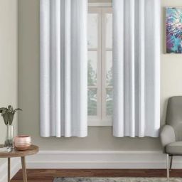 Hosta Homes White Polyester 6 ft Blackout Window Curtain - Set of 2-24