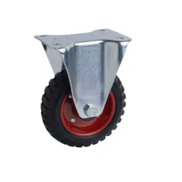 Muvall Solid Rubber Castor Wheel With Pressed Mild Steel Castor Size 200x50 mm, PST F 200 50 SRTB-22