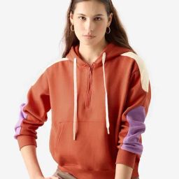 The Souled Store Orange Color-Block Hoodie-image-63