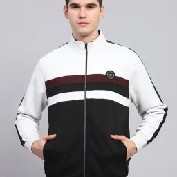 Monte Carlo Black & White Regular Fit Colour Block Sweatshirt-image-99