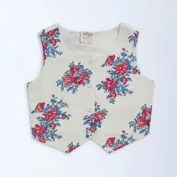 Utsa Kids by Westside Off-White Floral Pattern Cotton-Blend Vest Top-picture-20