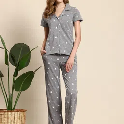 Mast & Harbour Women Printed Pyjama Set with Pouch-picture-15