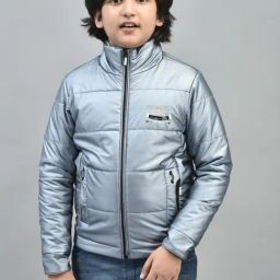 Crimsoune Club Kids Blue Solid Full Sleeves Puffer Jacket-image-22