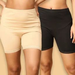 The Mom Store Black & Beige Cotton Comfort Fit Maternity Panties - Pack of 2-image-52