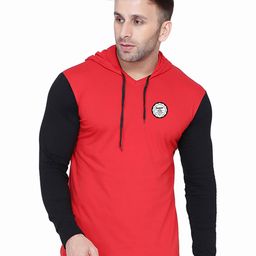 Blisstone Men Colourblocked Hooded Slim Fit T-shirt-image-86