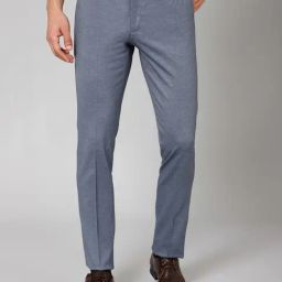 Cantabil Slate Grey Regular Fit Flat Front Trousers-image-13