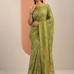 Libas Green Woven Design Saree With Unstitched Blouse-picture-21