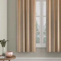 Hosta Homes Beige Polyester 5 ft Blackout Window Curtain-37