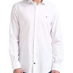 Tommy Hilfiger White Regular Fit Self Pattern Shirt-image-99
