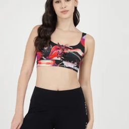 Guess Multicolor Polyester Printed Sports Bra-image-6