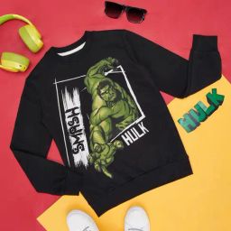 Pantaloons Junior Black Printed Full Sleeves Sweatshirt-12