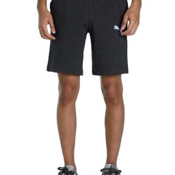 Puma Dark Grey Melange Slim Fit Cotton Shorts-image-18