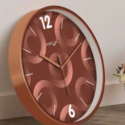 Random Brown & White Printed Round Analogue Wall Clock-picture-33