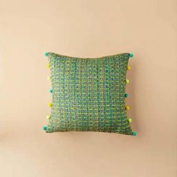 Limelight Tweed Pure Cotton And Viscose Lime Cushion Cover - 16 X 16 Inches-image-61