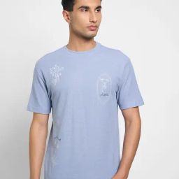 7 Alt By Pantaloons Blue Relaxed Fit T-Shirt-image-87