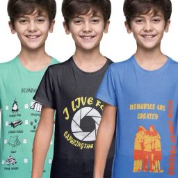 Kiddopanti Multi Regular T-Shirts 3 T- Shirts-picture-5