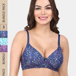 Amour Secret Pack Of 3 Polka Dot Full Coverage Lightly Padded T-Shirt Bra-picture-20