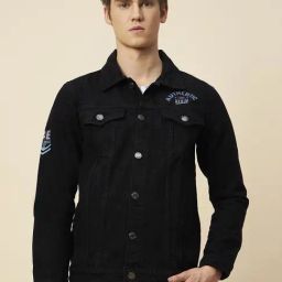 High Star Black Cotton Regular Fit Printed Denim Jacket-picture-39