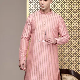 House of Pataudi Woven Design Regular Jashn Kurta With Churidar-image-7