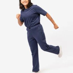 BlissClub Women Navy Everyday Cozy Straight Joggers With 2 Zippered Side Pockets-picture-10